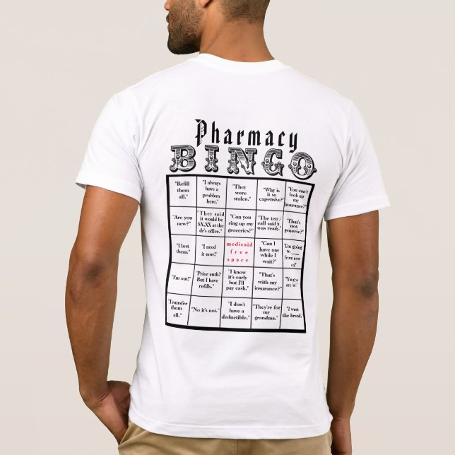 Camiseta Bingo da farmácia (Verso)