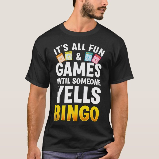 Camiseta Bingo Design Para Homens Mulheres Bingo Novelty Ga (Frente)