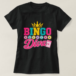 Camiseta Bingo Diva Lindo Coroa Rainha Sortuda Bin