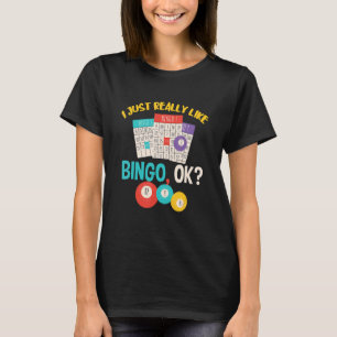 Camiseta Bingo Eu Gosto Muito De Cartões De Jogo Bingo Ball