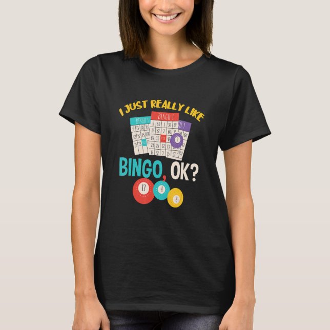 Camiseta Bingo Eu Gosto Muito De Cartões De Jogo Bingo Ball (Frente)