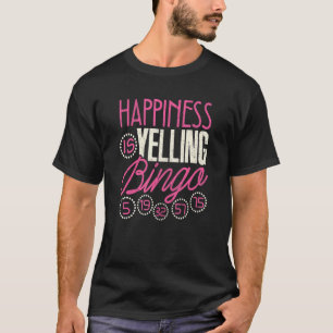 Camiseta Bingo Felicidade é Gritar Homens do Jogo do Bingo