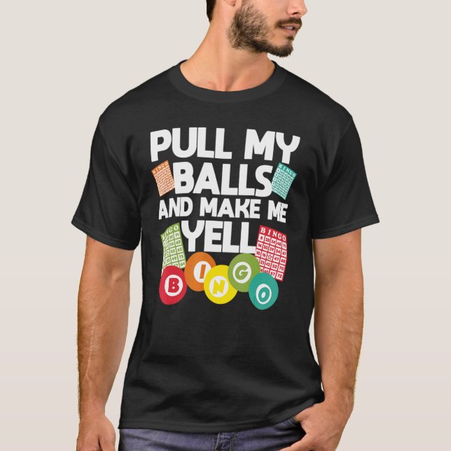 Camiseta Bingo For Men Lucky Bingo Caller Jogo (Frente)