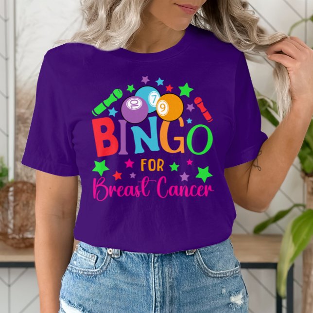 Camiseta Bingo para Cancer da Mama, Consciência, Noites de  (Criador carregado)