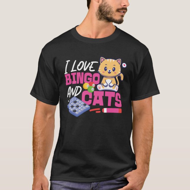 Camiseta Bingo Player Cat I Love Bingo And Cats (Frente)