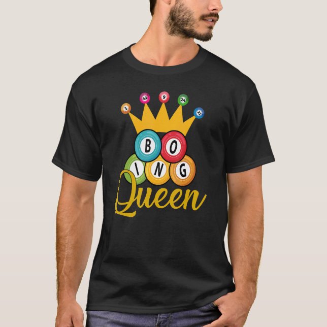 Camiseta Bingo Queen Funny Lucky Game Lottery Women Girls (Frente)