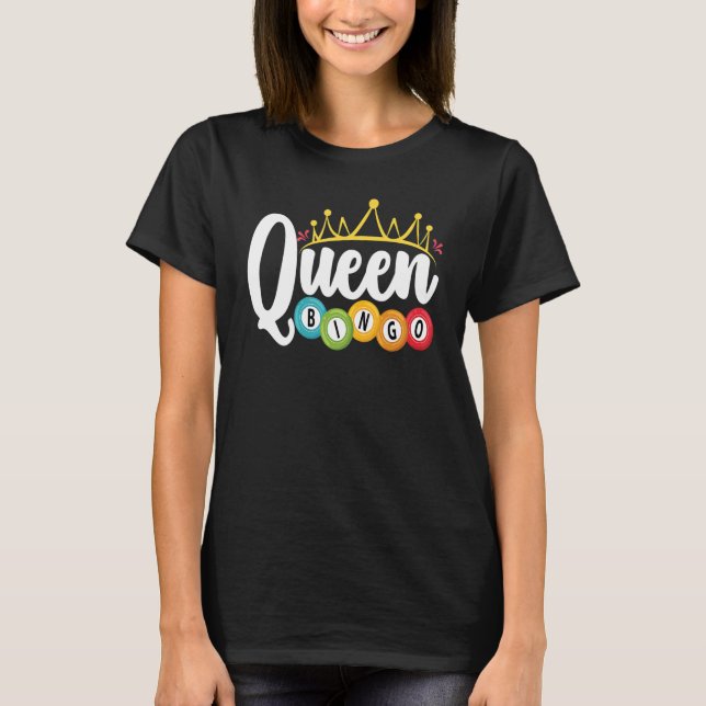 Camiseta Bingo Queen Lucky Game Lottery Girls (Frente)