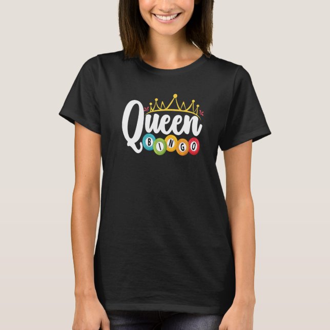 Camiseta Bingo Queen Lucky Game Lottery Girls (Frente)