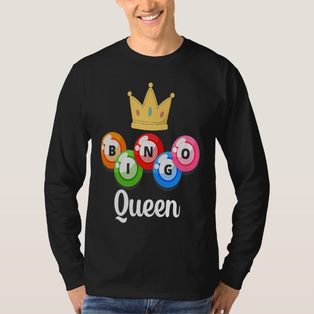 Camiseta Bingo Queen Womens  Bingo Player  Caller (Frente)