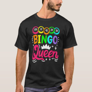 Camiseta Bingo, Rainha Bonita, Mulher Coroa, Jogadora De Bi