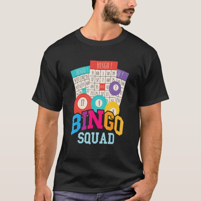 Camiseta Bingo Squad Bingo Time Game Card Bingo Balls Creme (Frente)