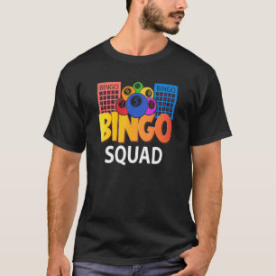 Camiseta Bingo Squad Lucky Game Lottery Men Mulheres Crianç