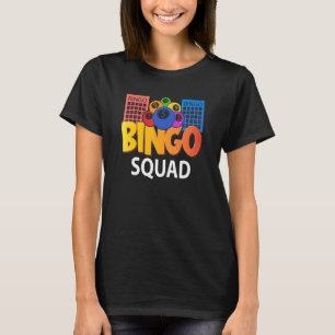 Camiseta Bingo Squad Lucky Game Lottery Men Mulheres Crianç