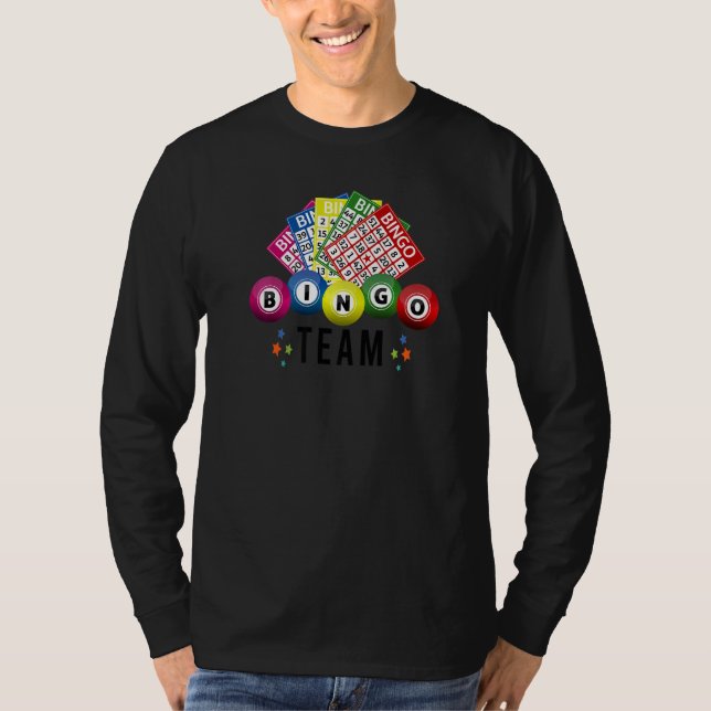 Camiseta Bingo Team Sortuda Jogo Loteria Homens Mulheres Cr (Frente)