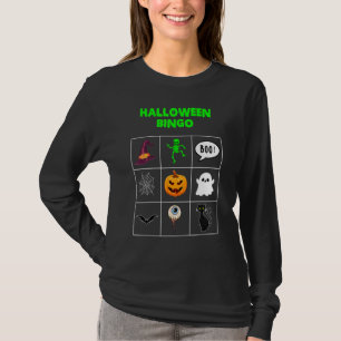Camiseta Bingocard De Halloween Para Jovens Trick Ou Tratar