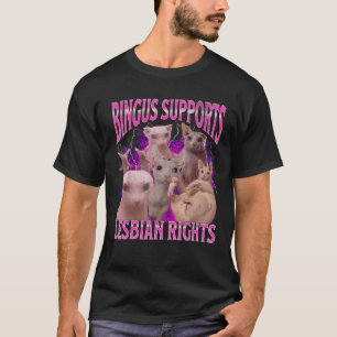 Camiseta Bingus Apoia os Direitos Lesbianos Bota de Meme de