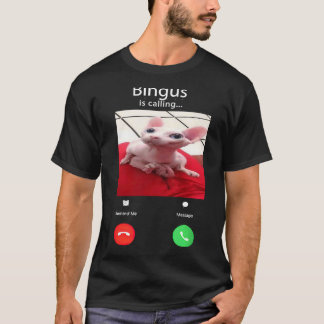 Camiseta Bingus está chamando "Grande Memória Gato"