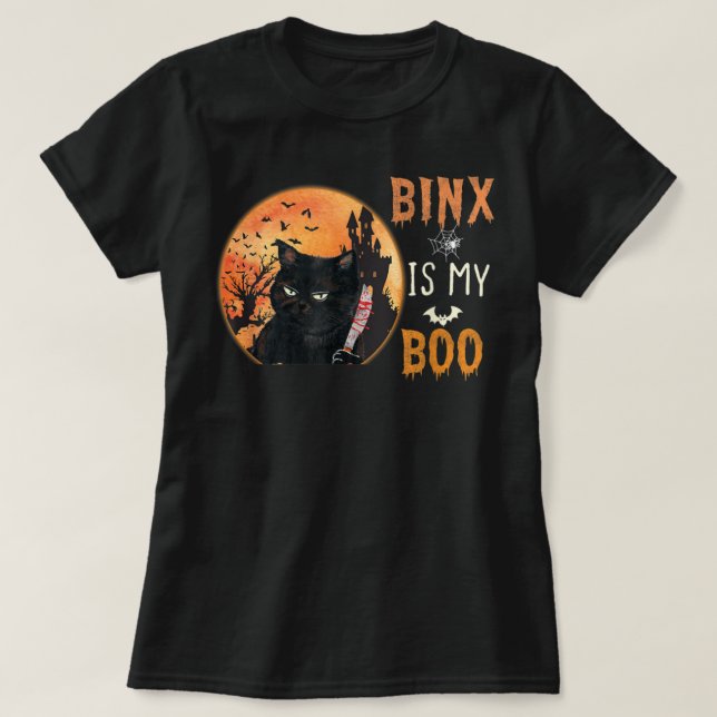 Camiseta binx é o meu gato fofo de halloween (Frente do Design)
