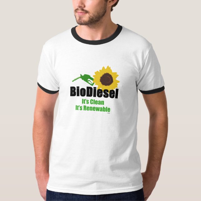 Camiseta Biodiesel uma energia alternativa renovável limpa (Frente)