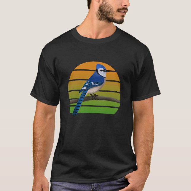Camiseta Biolo Animal do Pássaro Azul-Jay (Frente)