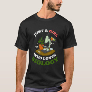 Camiseta Bióloga Do Microscópio Mulher Que Ama B