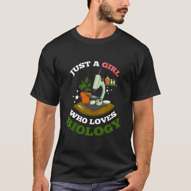 Camiseta Bióloga Do Microscópio Mulher Que Ama B (Frente)