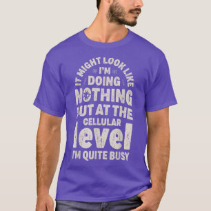 Camiseta Biologia Celular Preguiçosa Homens Células