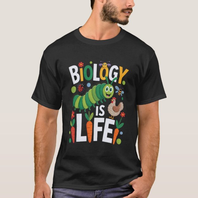 Camiseta Biologia Divertida é Equipe STEM Vida Aprender Pro (Frente)