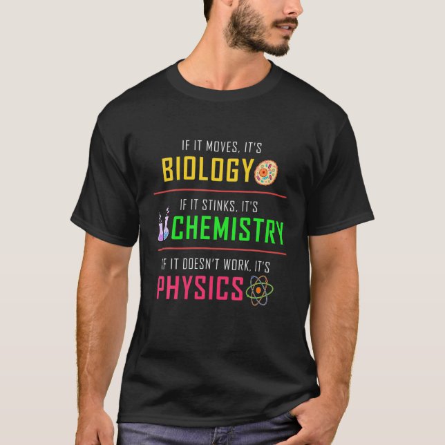 Camiseta Biologia Funny Química Física Ciência Presente Hom (Frente)