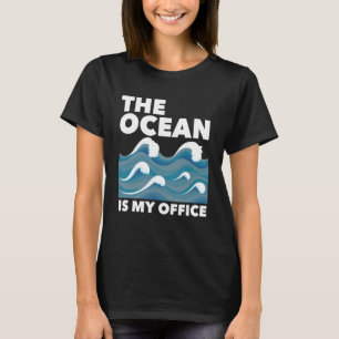 Camiseta Biologia Marinha Bilogista Oceano é meu escritório