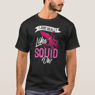 Camiseta Biologia Marinha Kraken Octopus de Peixes Lulas