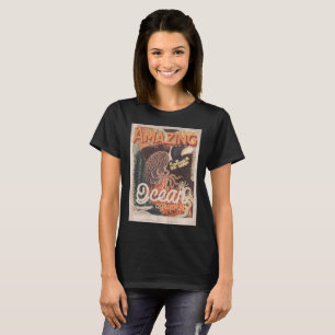 Camiseta Biologia marinha oceanografia vintage retro poster