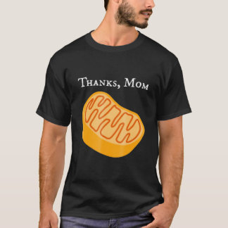 Camiseta biologia, mitocôndria, obrigados, mãe, ciência.