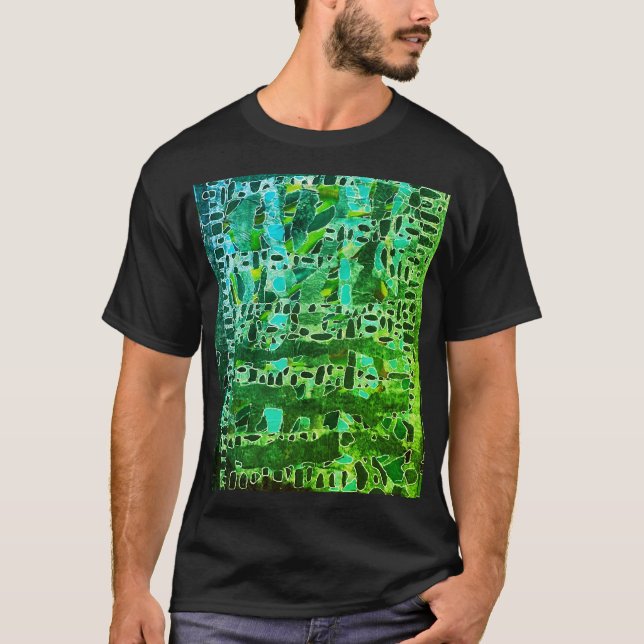 Camiseta "Biologia Mosaica Verde" masculino (Frente)