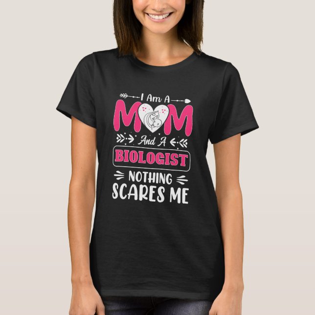 Camiseta Biólogo Engraçado Mãe, Bióloga Mãe Engraçada (Frente)