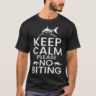 Camiseta Biólogo Marinho Do Oceano Tubarão Fique Calmo Por