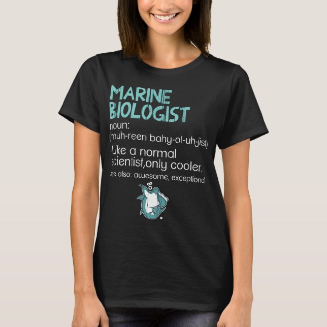 Camiseta Biólogo marinho Tubarão Ciência do Mar Animal mari (Frente)