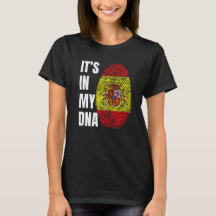 Camiseta Biometria de DNA de Impressão Digital Bandeira Esp