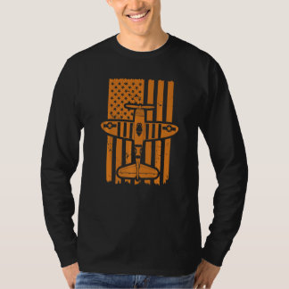 Camiseta Biplano Antigo Bandeira dos EUA Avião Piloto 3
