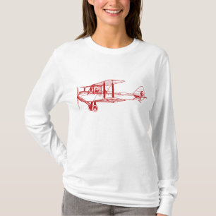 Camiseta Biplano do vintage - vermelho do rubi
