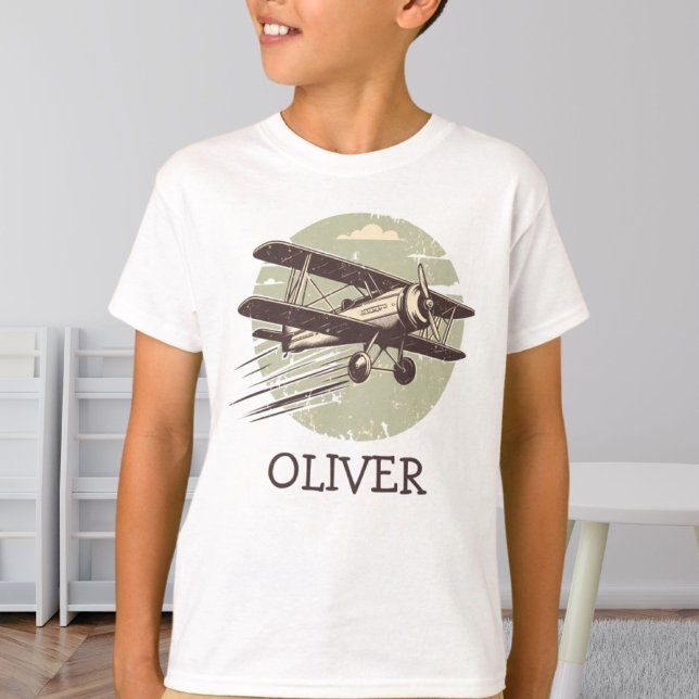 Camiseta Biplano Vintage Personalizado (Criador carregado)