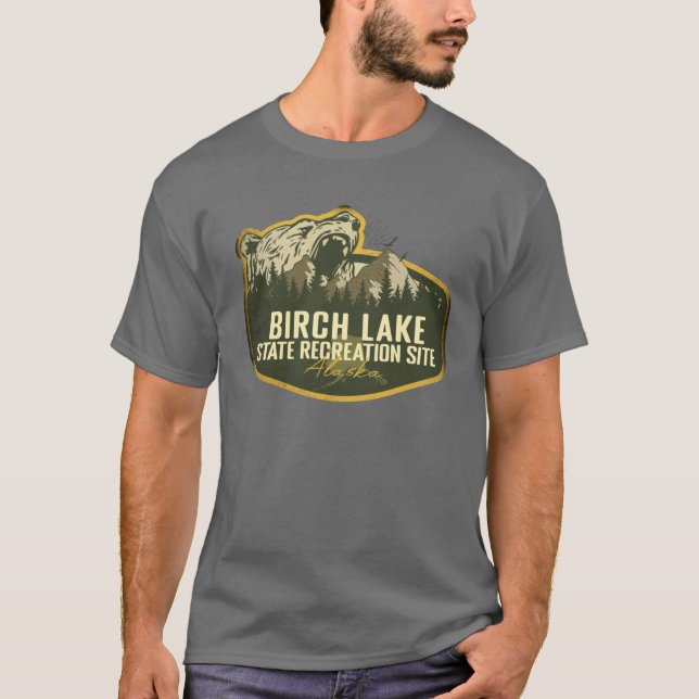 Camiseta Birch Lake State Recreation Site Alaska Retro Badg (Frente)