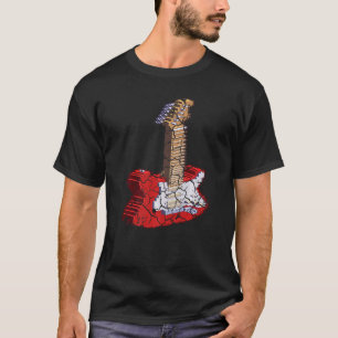 Camiseta Birck Baixo Rock Guitar Distressed