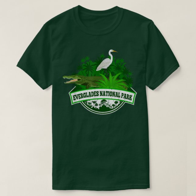 Camiseta Bird and Florida Alligator Of Everglades National  (Frente do Design)