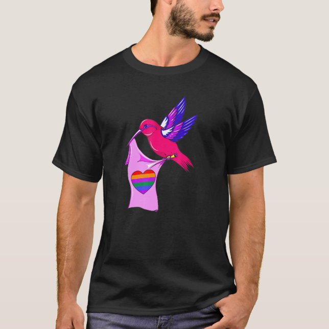 Camiseta Bird Bi Prioridades de Bird Bi GGBTQ Arco-Íris Bis (Frente)