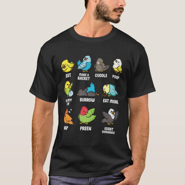 Camiseta Bird Bird Assistindo Zookeeper Birder Budget Engra (Frente)
