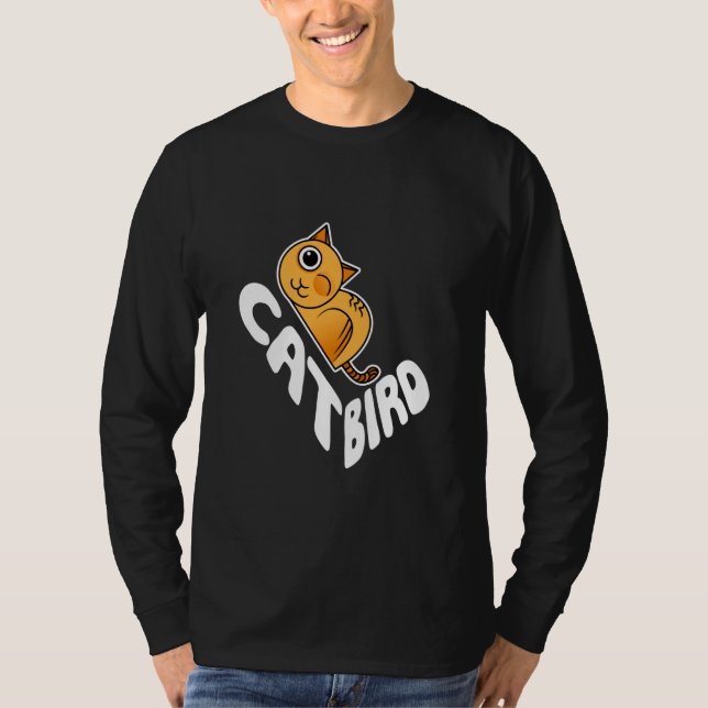Camiseta Bird Cat Optical Illusion Funny Graph Drawing Phil (Frente)