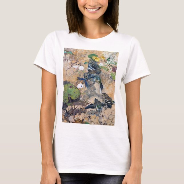 Camiseta Bird e Dragonfly, Bruno Liljefors (Frente)