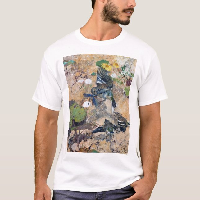 Camiseta Bird e Dragonfly, Bruno Liljefors (Frente)