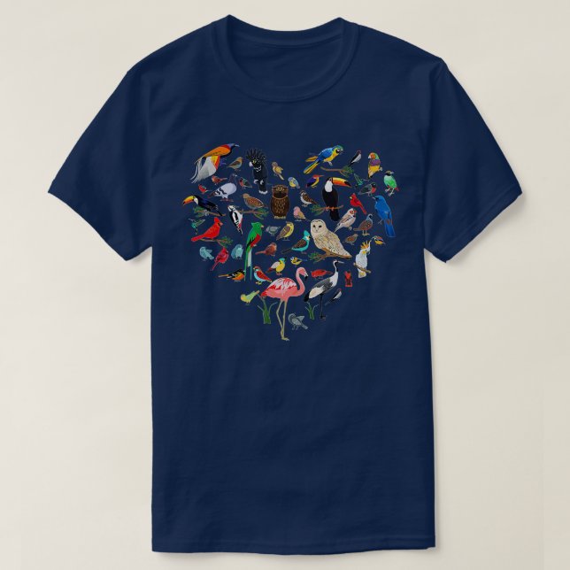 Camiseta Bird Heart - Birding Bird Watting Birder Bird Wat (Frente do Design)
